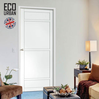 Image: Malvan 4 Panel Solid Wood Internal Door UK Made DD6414 - Eco-Urban® Cloud White Premium Primed