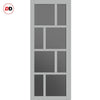 Urban Ultimate® Room Divider Kochi 8 Pane Door Pair DD6415T - Tinted Glass with Matching Side - Colour & Size Options