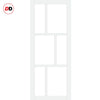 Urban Ultimate® Room Divider Milan 6 Pane Door Pair DD6422C with Matching Side - Clear Glass - Colour & Height Options