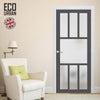 Handmade Eco-Urban Queensland 7 Pane Solid Wood Internal Door UK Made DD6424SG Frosted Glass - Eco-Urban® Stormy Grey Premium Primed