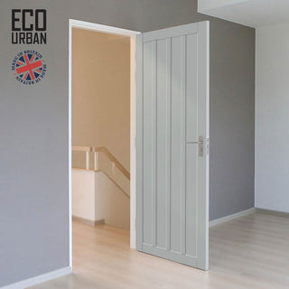 Image: Sintra 4 Panel Solid Wood Internal Door UK Made DD6428 - Eco-Urban® Mist Grey Premium Primed