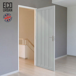 Image: Sintra 4 Panel Solid Wood Internal Door UK Made DD6428 - Eco-Urban® Mist Grey Premium Primed