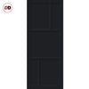 Arran 5 Panel Solid Wood Internal Door Pair UK Made DD6432 - Eco-Urban® Shadow Black Premium Primed