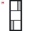 Bespoke Room Divider - Eco-Urban® Arran Door Pair DD6432CF Clear Glass(2 FROSTED PANES) with Full Glass Side - Premium Primed - Colour & Size Options