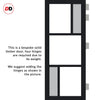 Eco-Urban Arran 5 Pane Solid Wood Internal Door Pair UK Made DD6432G Clear Glass(2 FROSTED PANES) - Eco-Urban® Shadow Black Premium Primed