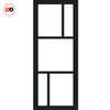 Handmade Eco-Urban Arran 5 Pane Door DD6432SG Frosted Glass - Black Premium Primed
