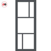 Urban Ultimate® Room Divider Arran 5 Pane Door Pair DD6432F - Frosted Glass with Full Glass Sides - Colour & Size Options