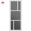 Urban Ultimate® Room Divider Arran 5 Pane Door Pair DD6432T - Tinted Glass with Full Glass Sides - Colour & Size Options