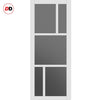 Urban Ultimate® Room Divider Arran 5 Pane Door Pair DD6432T - Tinted Glass with Full Glass Side - Colour & Size Options