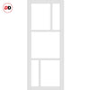 Handmade Eco-Urban® Arran 5 Pane Double Evokit Pocket Door DD6432G Clear Glass(2 FROSTED PANES) - Colour & Size Options