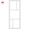 Room Divider - Handmade Eco-Urban® Arran Door Pair DD6432F - Frosted Glass - Premium Primed - Colour & Size Options