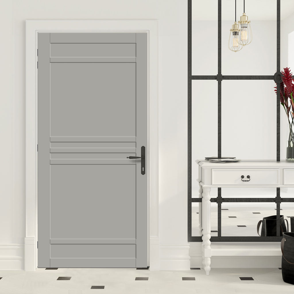 Colorado 6 Panel Solid Wood Internal Door UK Made DD6436 - Eco-Urban® Mist Grey Premium Primed