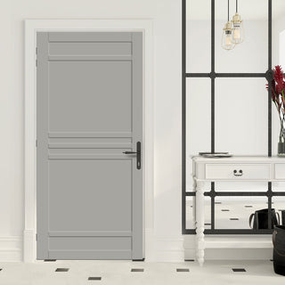 Image: Colorado 6 Panel Solid Wood Internal Door UK Made DD6436 - Eco-Urban® Mist Grey Premium Primed