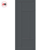 Morningside 5 Panel Solid Wood Internal Door Pair UK Made DD6437 - Eco-Urban® Stormy Grey Premium Primed