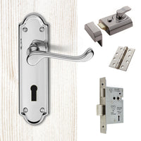 External DL17 Ashtead Suite Lever Front Door Handle Pack - Chrome Finish