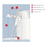 Dolle Steel Loft Ladder - REI Fire Rated Comfort Steel - Insulated Door, Max Ceiling Height 2700mm