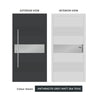 External ThruSafe Aluminium Front Door - 1721 CNC Grooves & Stainless Steel - Solid - 7 Colour Options