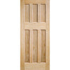 Saturn Tubular Stainless Steel Sliding Track & DX 60's Nostalgia Oak Panel Door - Unfinished