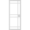 Top Mounted Black Sliding Track & Solid Wood Door - Eco-Urban® Leith 9 Pane Solid Wood Door DD6316SG - Frosted Glass - Mist Grey Premium Primed