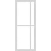 Top Mounted Black Sliding Track & Solid Wood Door - Eco-Urban® Marfa 4 Pane Solid Wood Door DD6313SG - Frosted Glass - Mist Grey Premium Primed