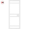 Room Divider - Handmade Eco-Urban® Sheffield with Two Sides DD6312F - Frosted Glass - Premium Primed - Colour & Size Options