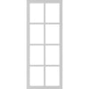 Top Mounted Black Sliding Track & Solid Wood Door - Eco-Urban® Perth 8 Pane Solid Wood Door DD6318SG - Frosted Glass - Mist Grey Premium Primed