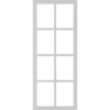 Top Mounted Black Sliding Track & Solid Wood Door - Eco-Urban® Perth 8 Pane Solid Wood Door DD6318SG - Frosted Glass - Mist Grey Premium Primed