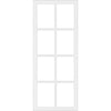 Top Mounted Black Sliding Track & Solid Wood Door - Eco-Urban® Perth 8 Pane Solid Wood Door DD6318G - Clear Glass - Cloud White Premium Primed