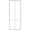 Top Mounted Black Sliding Track & Solid Wood Door - Eco-Urban® Bronx 4 Pane Solid Wood Door DD6315G - Clear Glass - Cloud White Premium Primed