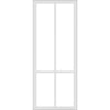 Top Mounted Black Sliding Track & Solid Wood Door - Eco-Urban® Bronx 4 Pane Solid Wood Door DD6315SG - Frosted Glass - Cloud White Premium Primed
