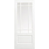 ThruEasi White Room Divider - Downham Bevelled Clear Glass Primed Door Pair with Full Glass Sides