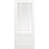 ThruEasi White Room Divider - Downham Bevelled Clear Glass Primed Door with Full Glass Side