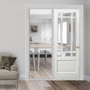 WhiteRoom Divider - Downham Bevelled Clear Glass Primed Door with Full Glass Side