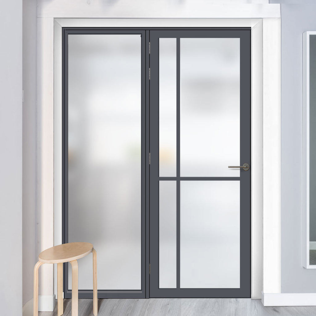 Room Divider - Handmade Eco-Urban® Marfa Door DD6313F - Frosted Glass - Premium Primed - Colour & Size Options