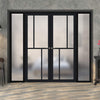 Room Divider - Handmade Eco-Urban® Hampton with Two Sides DD6413F - Frosted Glass - Premium Primed - Colour & Size Options