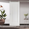 Saturn Tubular Stainless Steel Sliding Track & Eindhoven 1 Panel Door - Primed