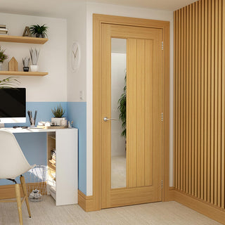 Image: Ely Oak 1SL Internal Door - Clear Glass - Prefinished