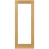 ThruEasi Room Divider - Ely 1L Oak Door with Full Glass Side - Clear Etched Glass - Unfinished - 2018mm High - Multiple Widths