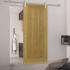 Saturn Tubular Stainless Steel Sliding Track & Ely Oak Door - Prefinished