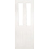 Eton Victorian Shaker Double Evokit Pocket Door Detail - Clear Glass - White Primed