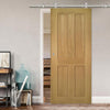 Sirius Tubular Stainless Steel Sliding Track & Eton Oak Door - Unfinished