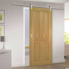 Saturn Tubular Stainless Steel Sliding Track & Eton Oak Door - Unfinished