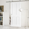 Sirius Tubular Stainless Steel Sliding Track & Eton Victorian Shaker Door - Primed