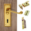 External FG1 Georgian Suite Lever Front Door Handle Pack - Brass Finish