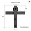 Black Double Sliding Track for Wooden Doors - Barn Style - Straight Hanger
