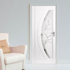 White PVC gemini lightly grained door twilight style glass