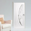 White PVC gemini lightly grained door twilight style glass