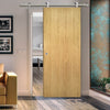 Sirius Tubular Stainless Steel Sliding Track & Galway Oak Door - Unfinished