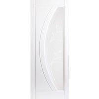 White PVC gemini lightly grained door twilight style glass