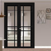Urban Ultimate® Room Divider Glasgow 6 Pane Door DD6314C with Matching Side - Clear Glass - Colour & Height Options